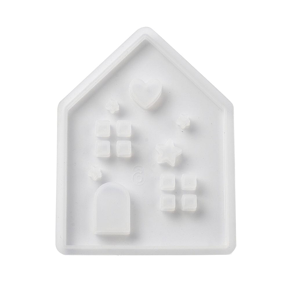 Silikone Form Til At Lave Et Hus Med Hjerter Og Flag – DIY Støbeform - Uniq Perler - 114472
