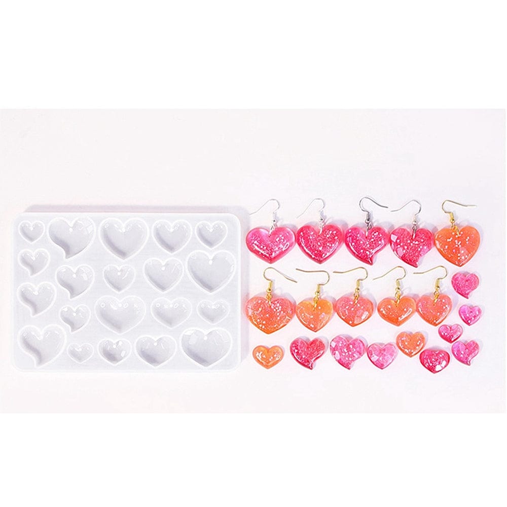 Silikone Form Til At Lave Hjerte Vedhæng – DIY Støbeform - Uniq Perler - 114470