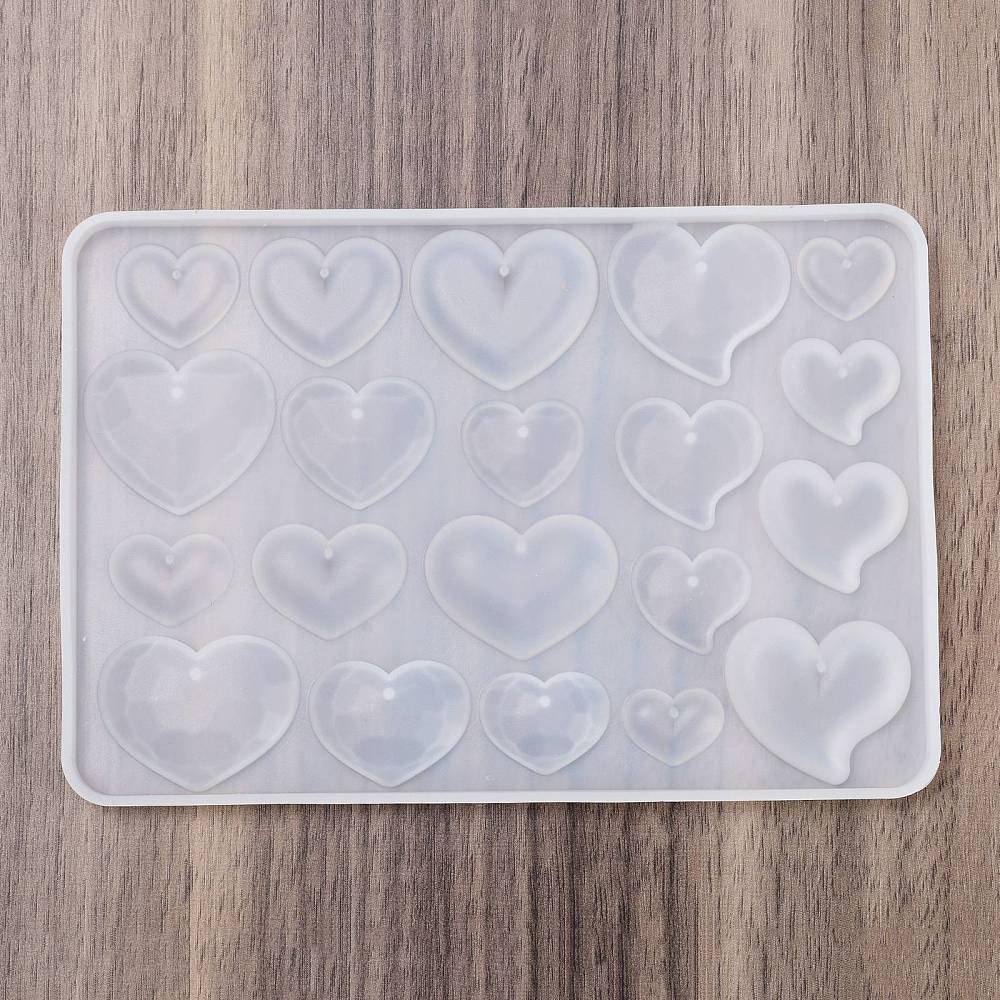Silikone Form Til At Lave Hjerte Vedhæng – DIY Støbeform - Uniq Perler - 114470