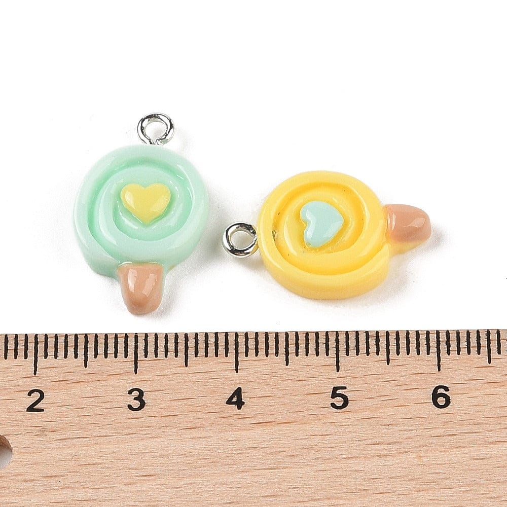 Slikkepinde Resin Vedhæng, Farve Mix, 20x14mm, 10 stk. - Uniq Perler - 570789