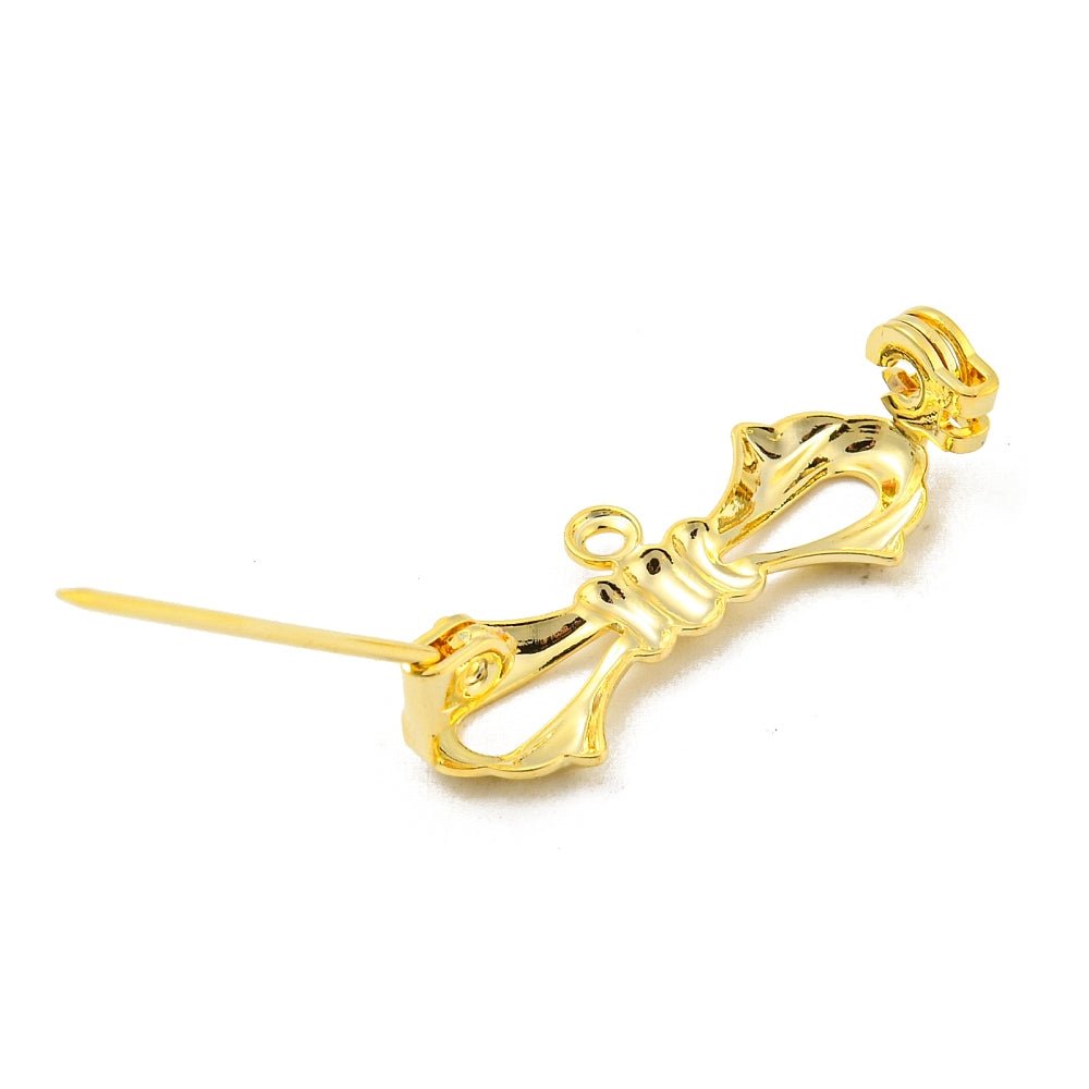 Bow Brooch-Clasp – 18K Gold-plated Brass (28.5x10x7mm)