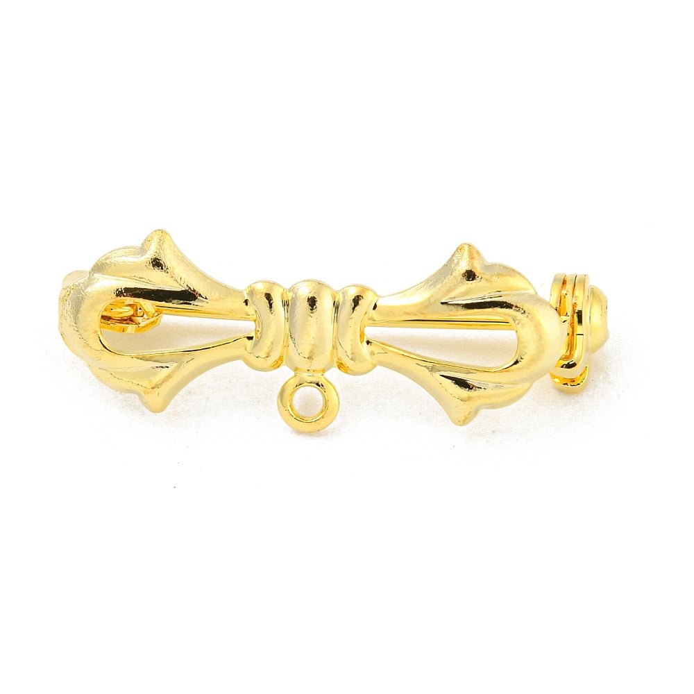Bow Brooch-Clasp – 18K Gold-plated Brass (28.5x10x7mm)