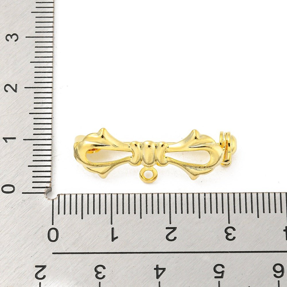 Bow Brooch-Clasp – 18K Gold-plated Brass (28.5x10x7mm)
