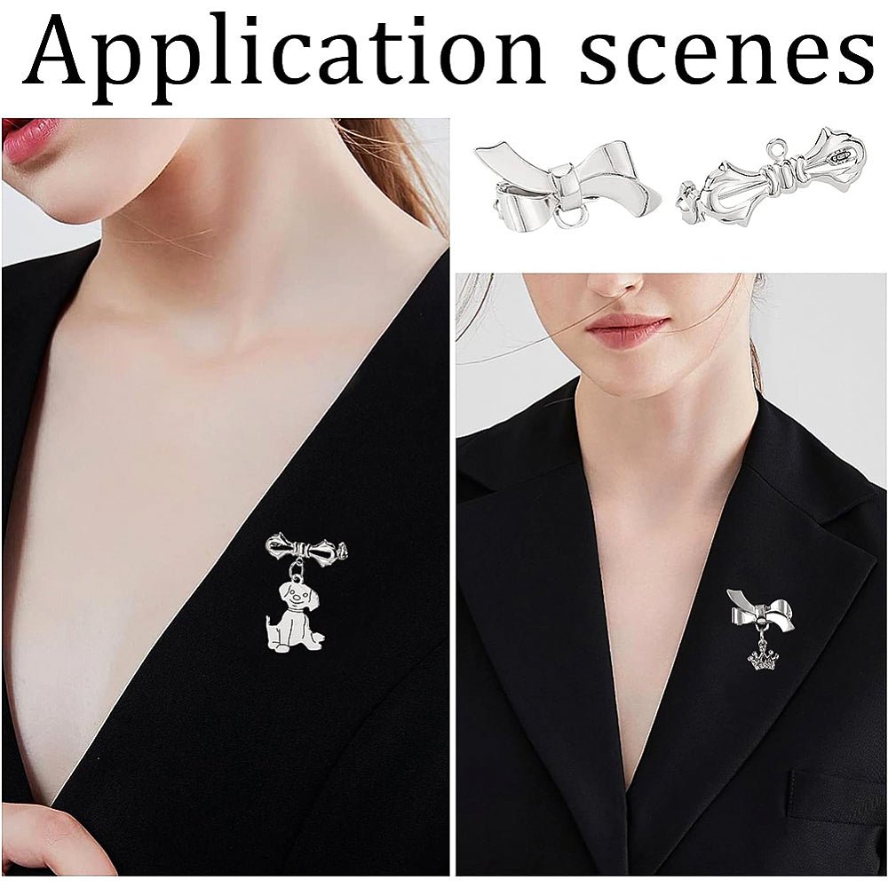 Sløjfe Broche - Lås – Platinbelagt Messing (28,5x10x7mm) - Uniq Perler - 119747