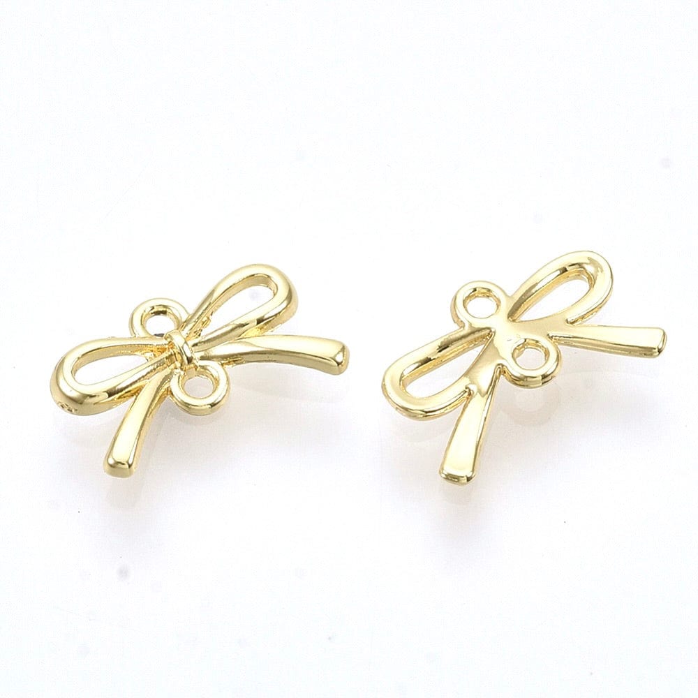 Sløjfe Mellemled/Link, Forgyldt, 8x13mm, 6 Stk. - Uniq Perler - 111446