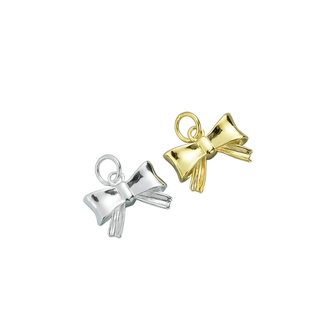 Sløjfe Vedhæng, Forgyldt Sterling Sølv 925, (12,9x13mm) - Uniq Perler - 013292