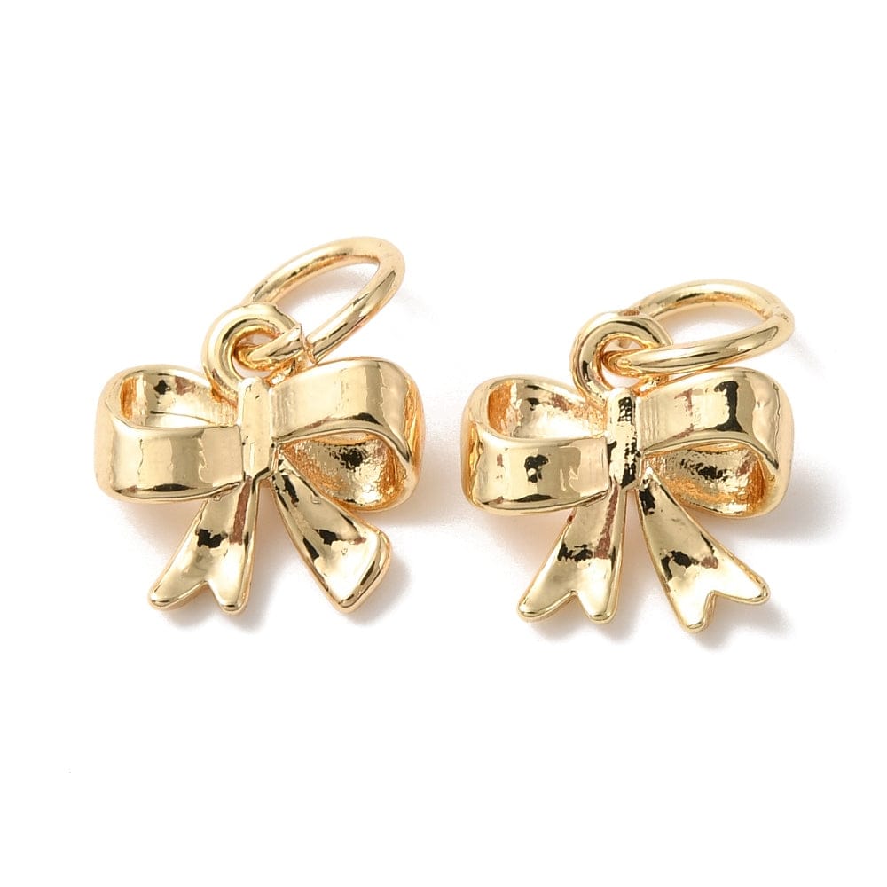 Sløjfe Vedhæng, Langtidsholdbar Forgyldning, 13,5x10mm - Uniq Perler - 111804