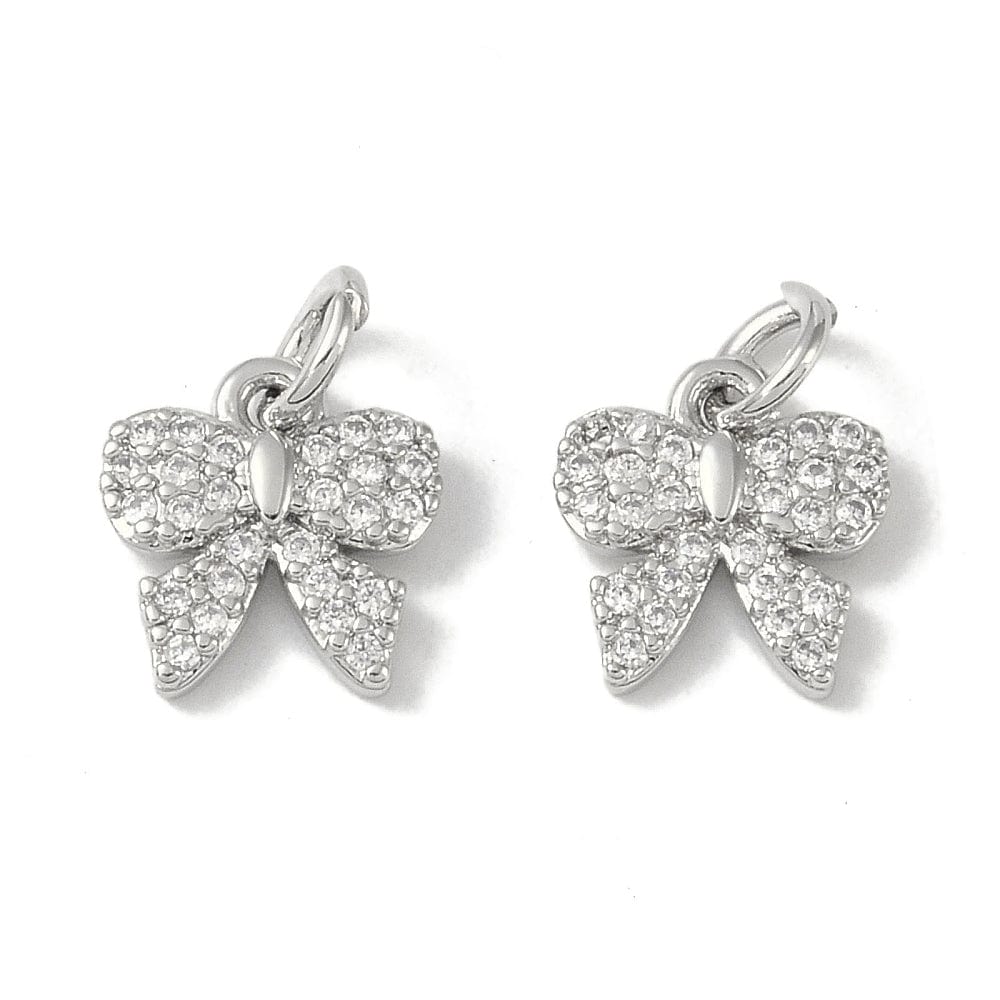 Sløjfe Vedhæng Med Zirkonia Sten (10,5x10 mm) - Uniq Perler - 112791