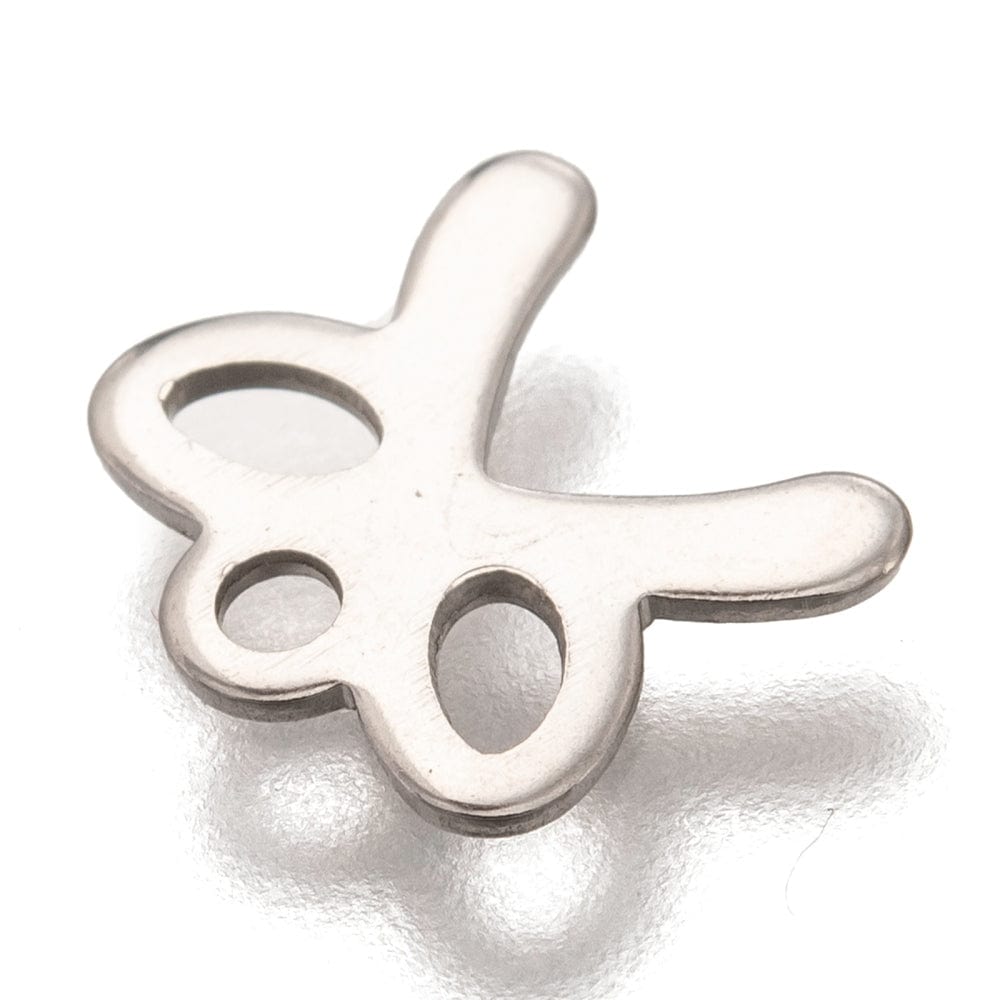 Sløjfe Vedhæng, Stål, 8,5x9,5mm, 10 Stk. - Uniq Perler - 508847