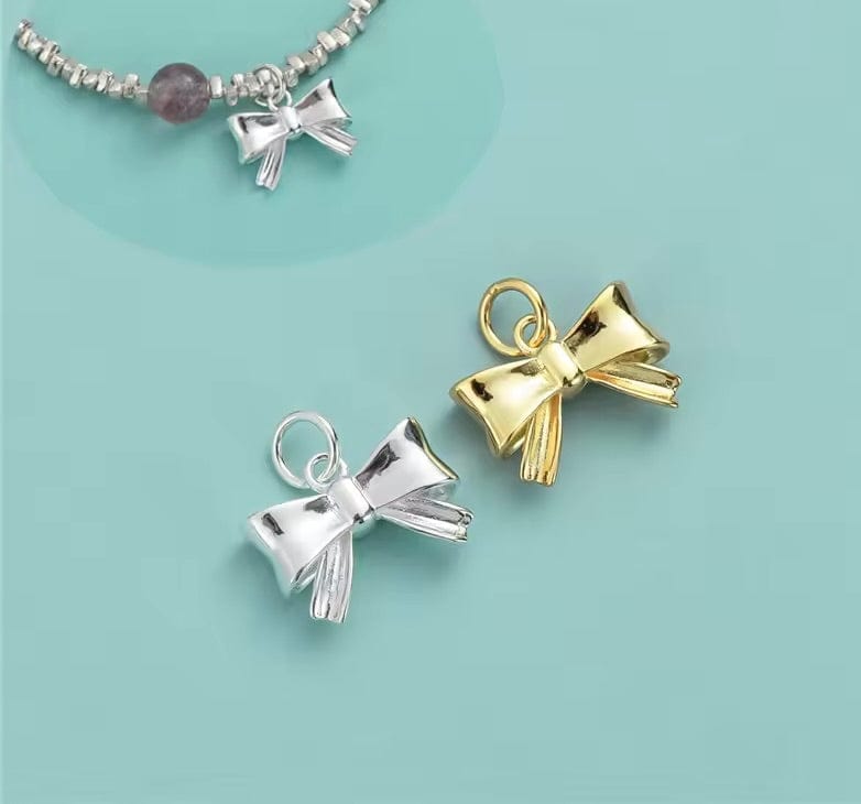 Sløjfe Vedhæng, Sterling Sølv 925, (12,9x13mm) - Uniq Perler - 013392