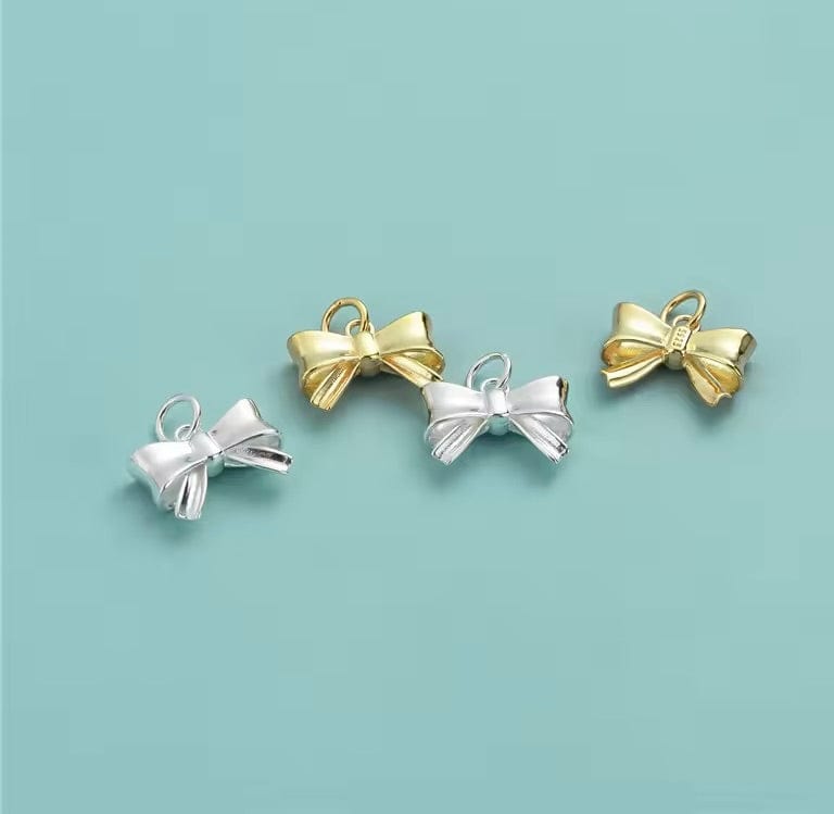 Sløjfe Vedhæng, Sterling Sølv 925, (12,9x13mm) - Uniq Perler - 013392