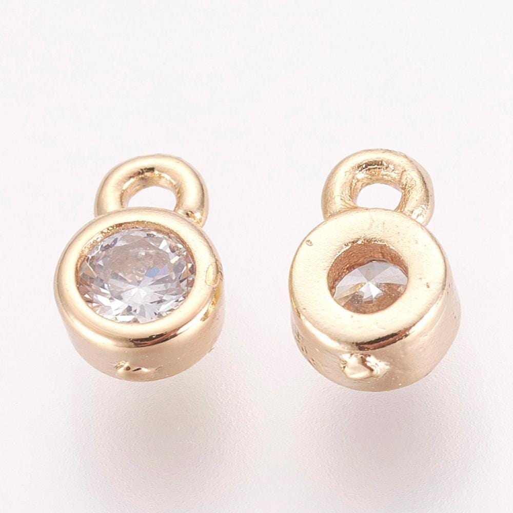 Små Zirkonia Vedhæng, Klar Sten, 6x4mm - Uniq Perler - 111193