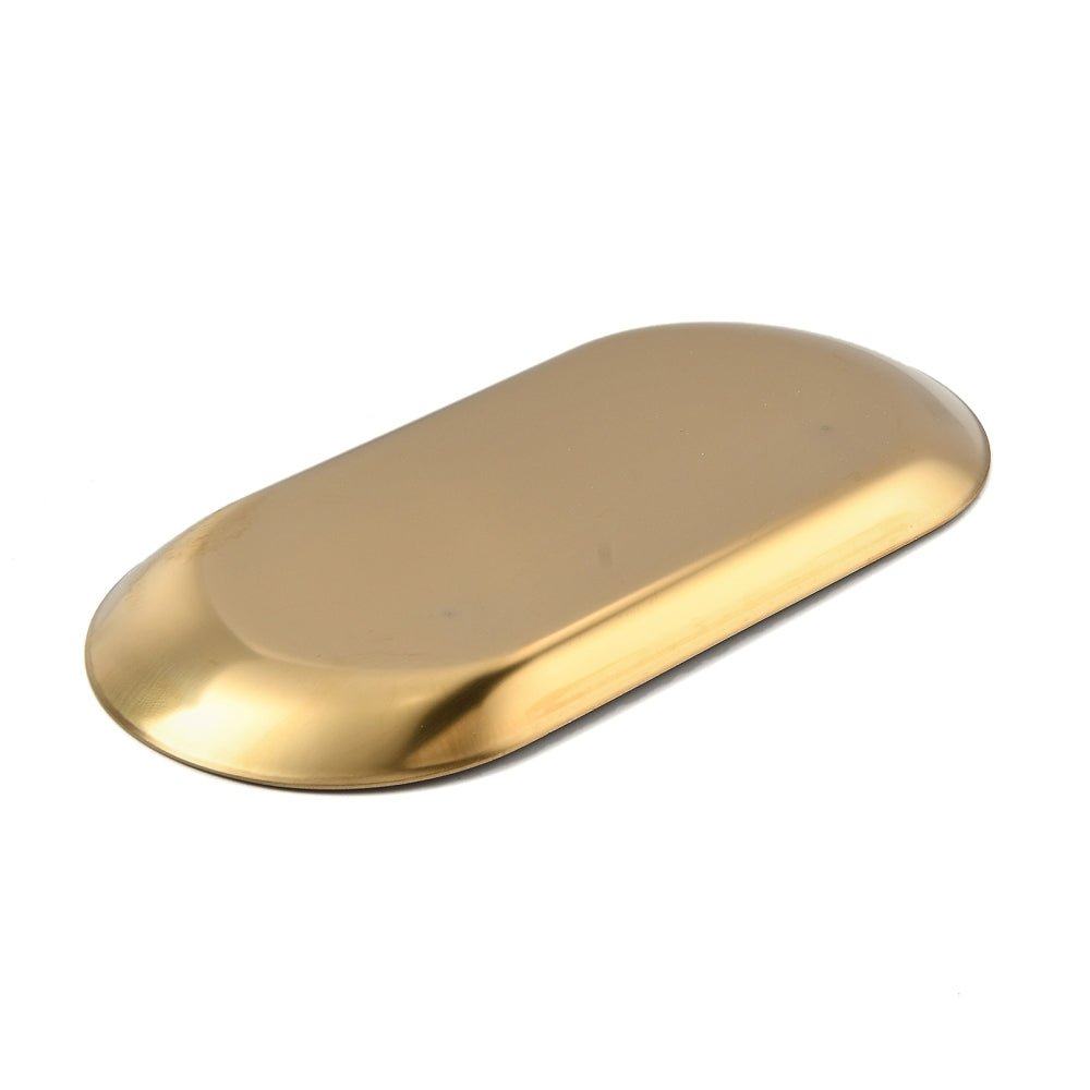Smykkebakke – Oval, 18K Forgyldt Stål (17,7x8,4x0,87cm) - Uniq Perler - 122844