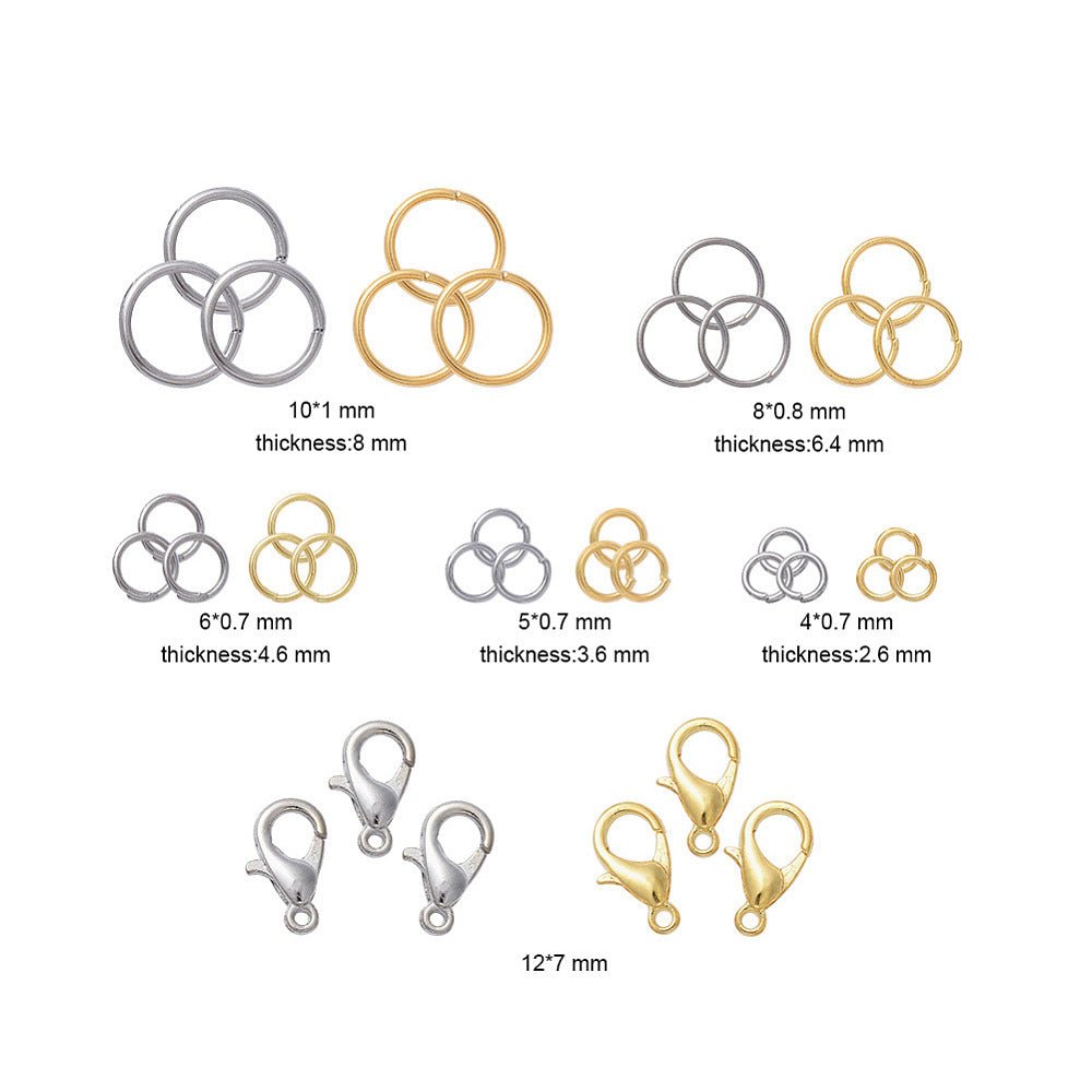 Smykkedele Sæt – Øskner + Karabinlåse (Platin & Guld) - Uniq Perler -