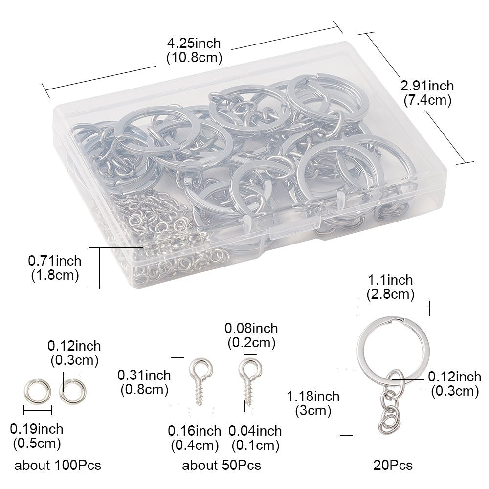 Schmuckteile Sets – geteilte Schlüsselringe u.v.m. (Platin) - Uniq Perler -