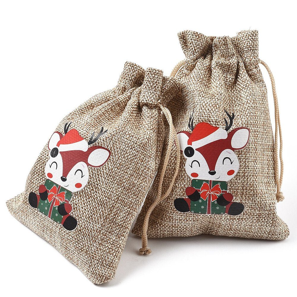 Smykkeposer Med Julemotiver – Jute (14x10cm) 15 stk. - Uniq Perler - 125720