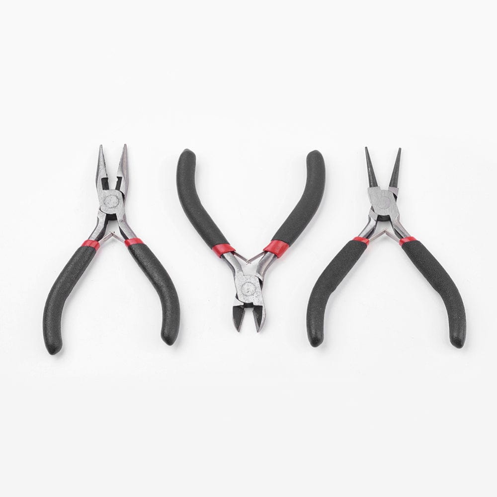 Smykkeværktøjssæt – Sidecutter, Fladtang Med Wirecutter & Rundtang, Sort/Gunmetal, (3 dele.) - Uniq Perler - 113848