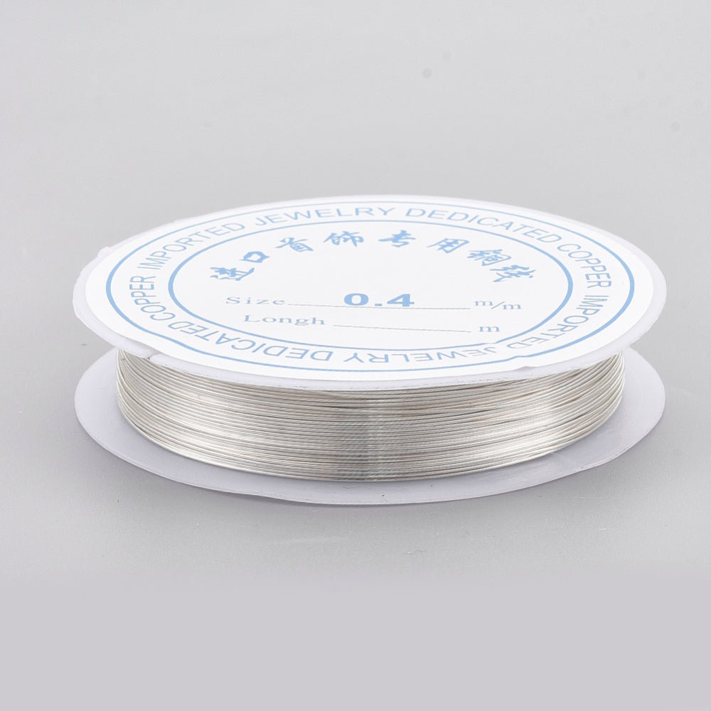 Smykkewire Kobber – Sølvfarvet Langtidsholdbar (0,7mm – 3,1m) - Uniq Perler - 120018