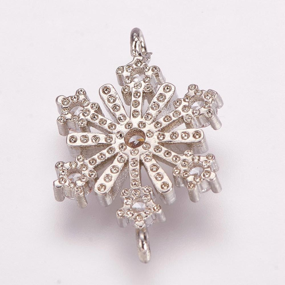 Snefnug Mellemled - Zirkonia, Platinbelagt (19x12.5mm) - Uniq Perler -