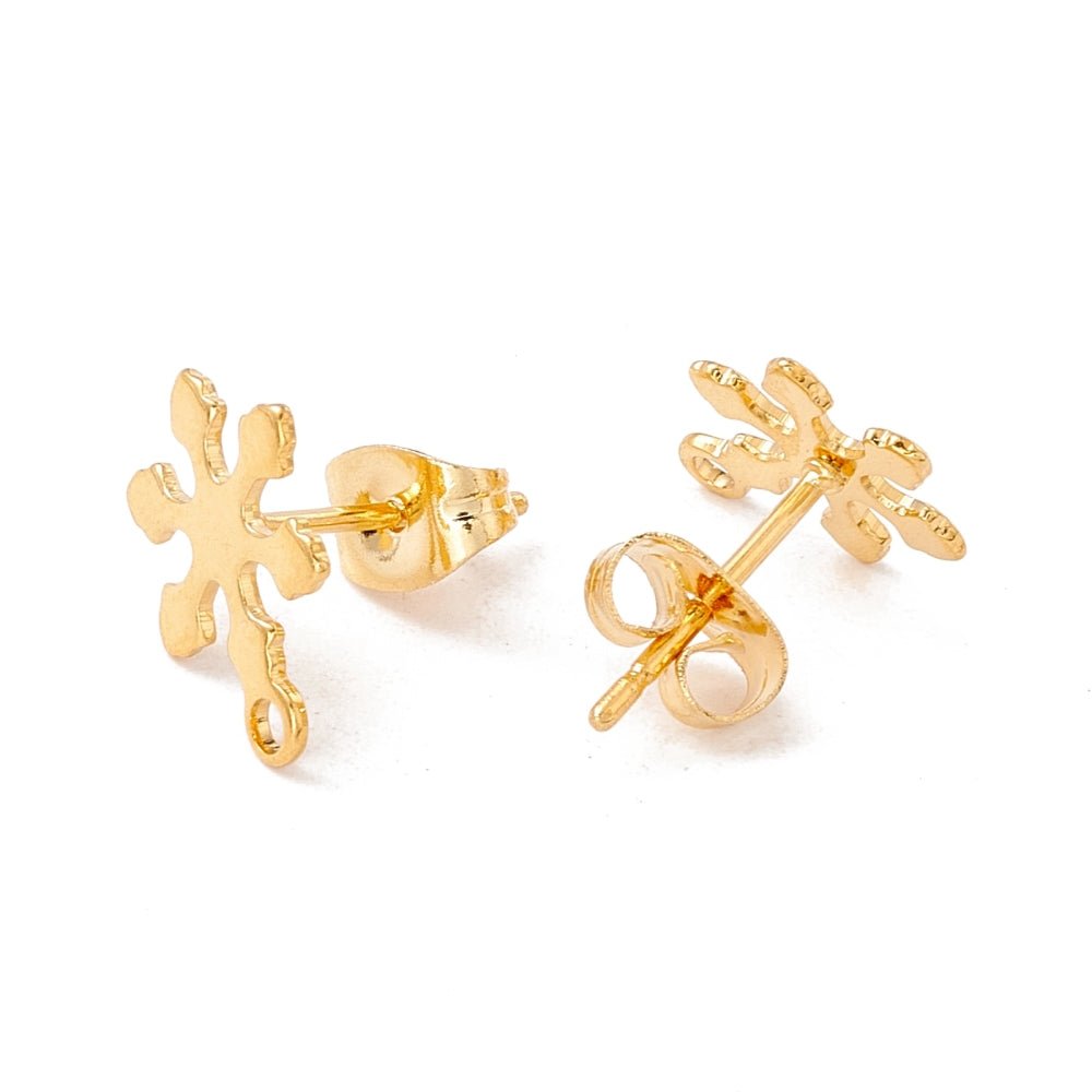 Snefnug Ørestikkere – 24K Forgyldt Stål (12x9mm) - Uniq Perler - 126346