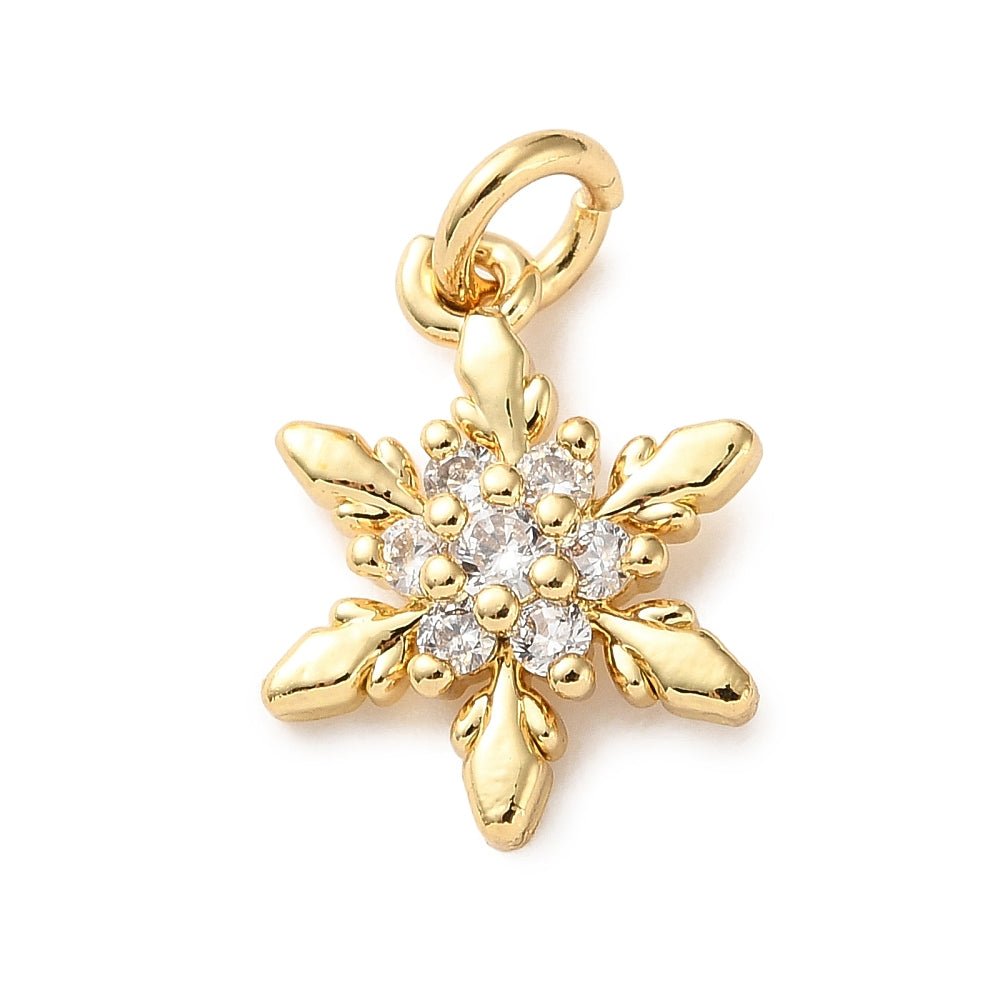 Snefnug Vedhæng – Med Zirkonia, 18K Forgyldt (15x12mm) - Uniq Perler -