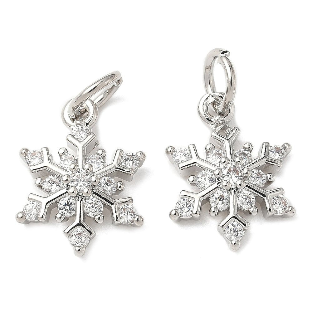 Snefnug Vedhæng – Med Zirkonia, Platinbelagt (11,5x15mm) - Uniq Perler -