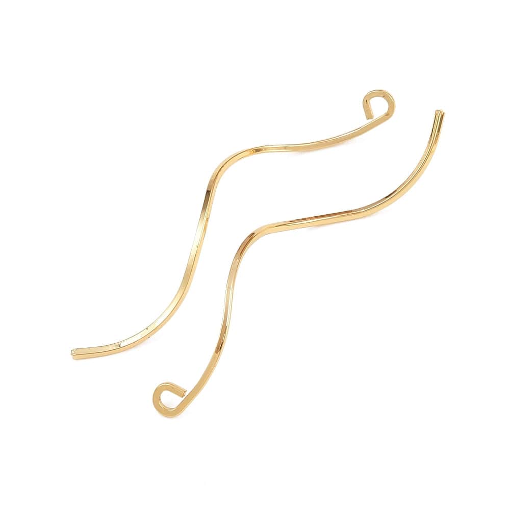 Snoet Vedhæng - Langtidsholdbar Forgyldt (37,5x7mm) 2 Stk - Uniq Perler - 116127