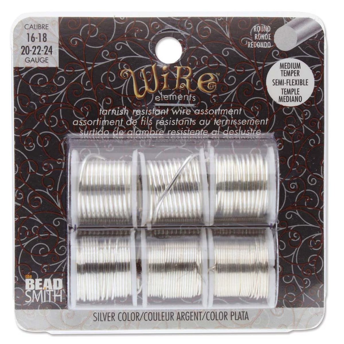 Silver-colored - Extra durable wire - mix (6-pack) – (0.51–1.29 mm) - Uniq Perler -