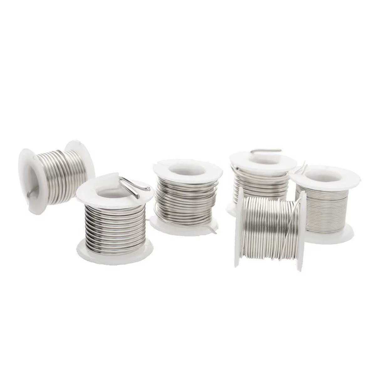 Sølvfarvet - Ekstra slidstærk wire - mix (6 - pak) –(0,51–1,29 mm) - Uniq Perler -