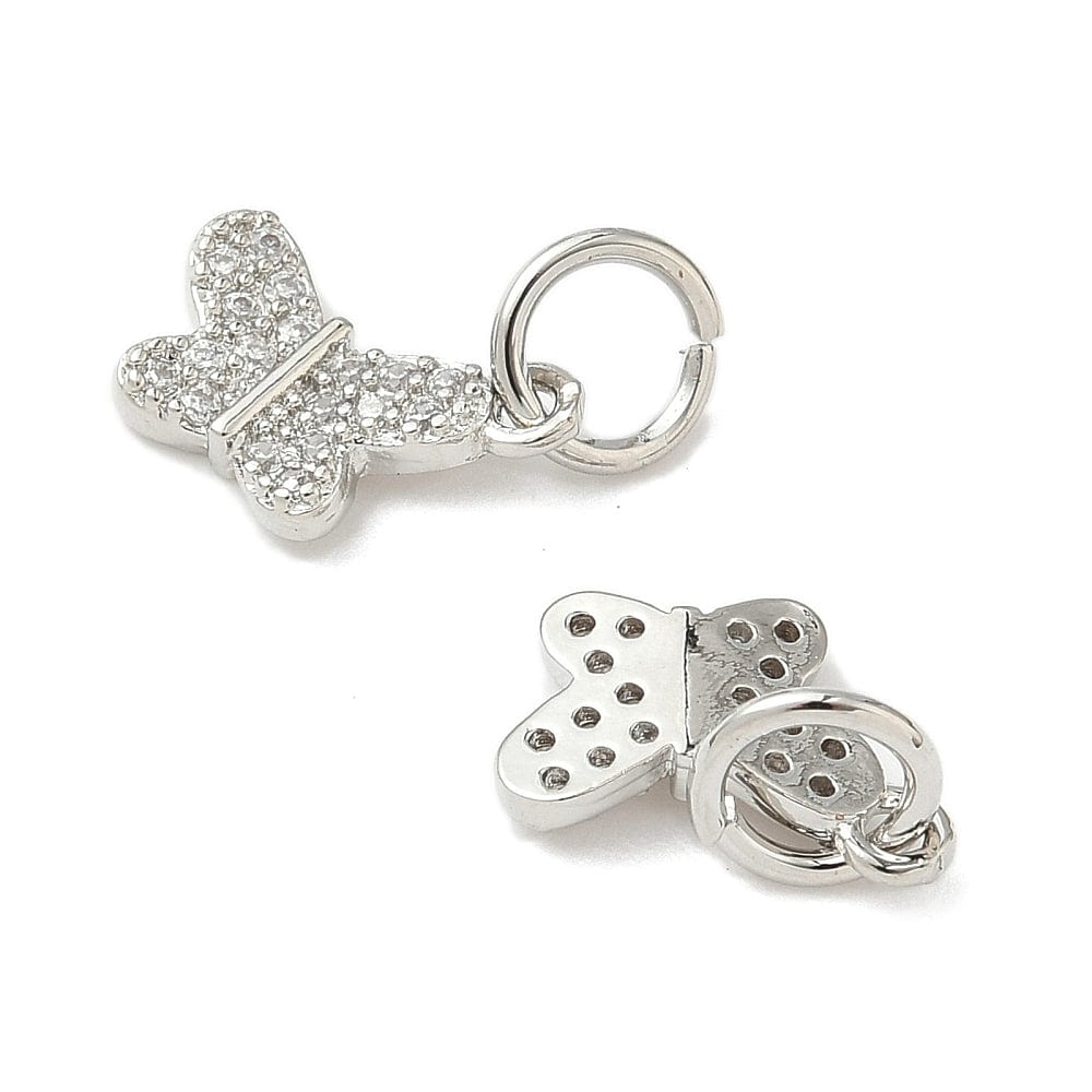 Sommerfugl Vedhæng - Langtidsholdbar Platin Belagt (8x11mm) - Uniq Perler - 115475