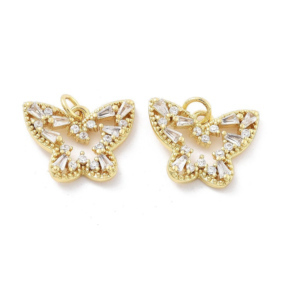 Sommerfugl Vedhæng – Zirkonia - Langtidsholdbar forgyldning(18,5x14,5mm) - Uniq Perler -