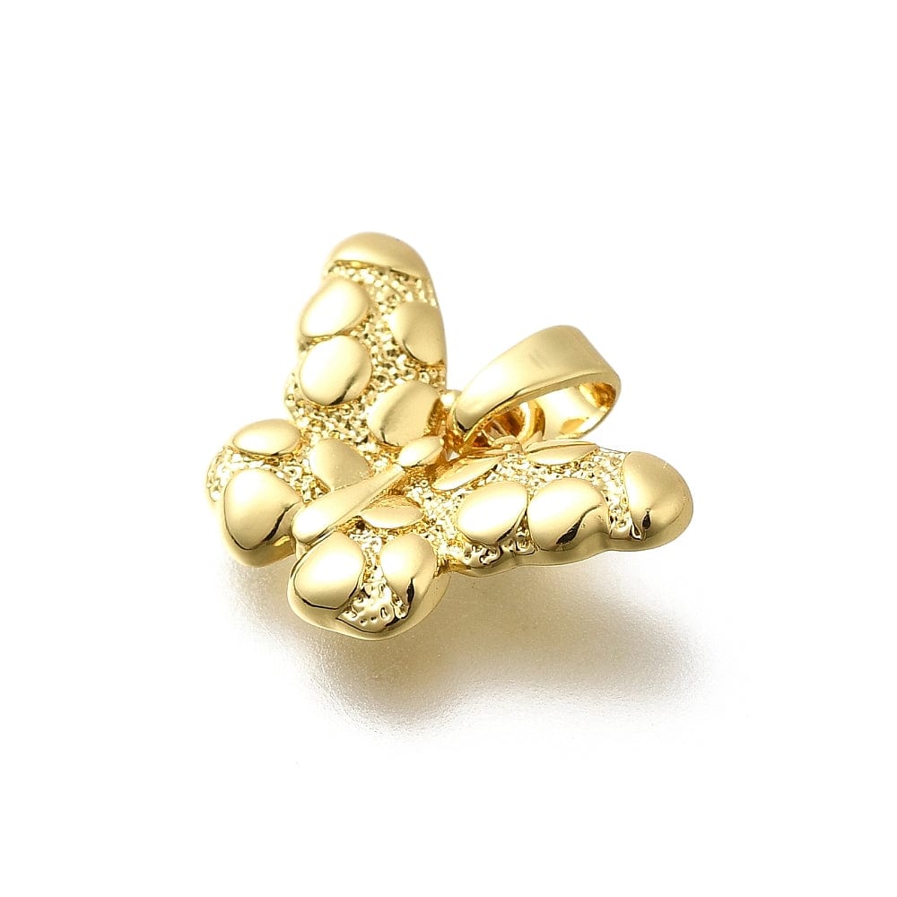 Sommerfugle Vedhæng, 18K Langtidsholdbar Forgyldt, 12,5x17,5mm - Uniq Perler - 114314