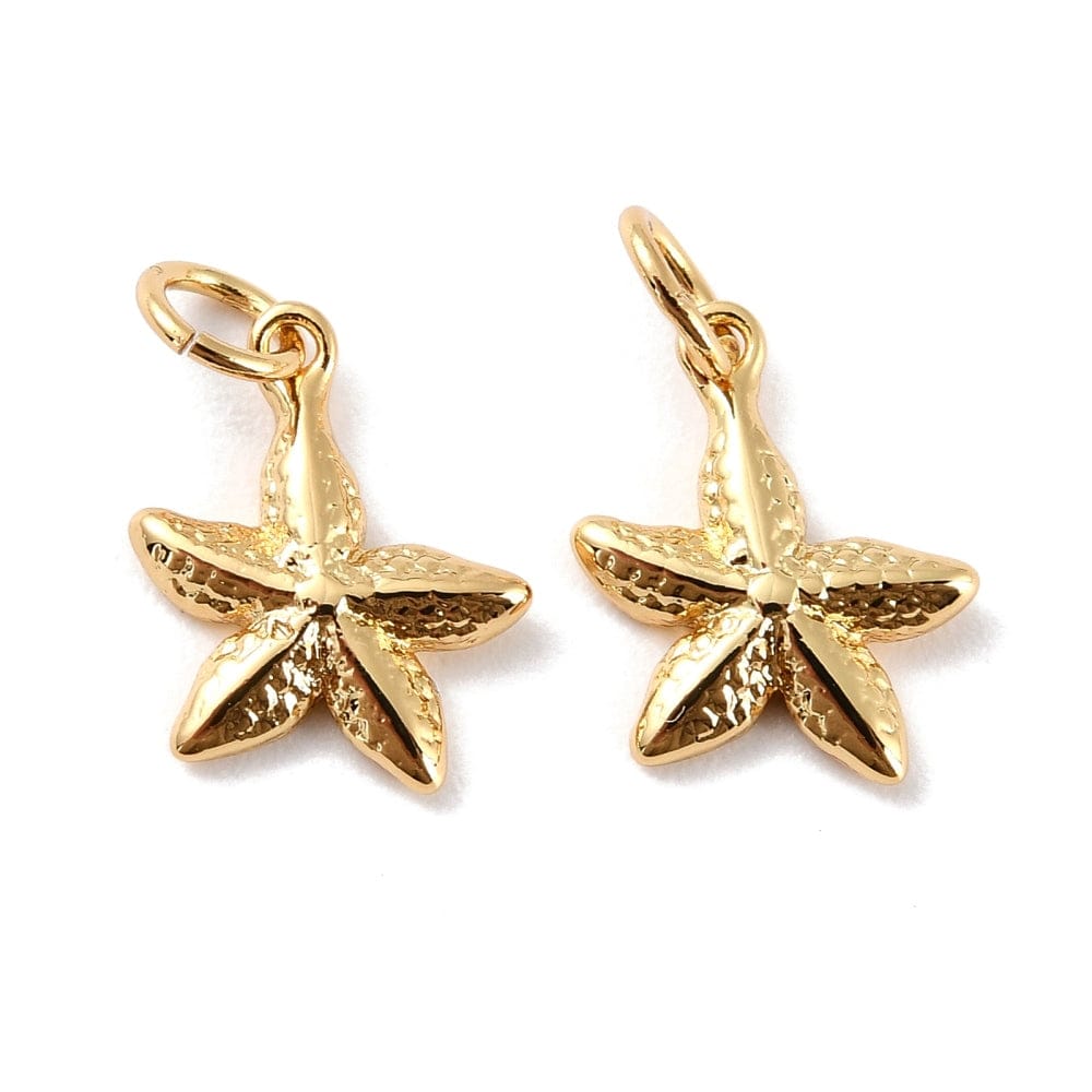 Søstjerne Vedhæng, 18K Forgyldt, 11x8,5mm - Uniq Perler - 114121