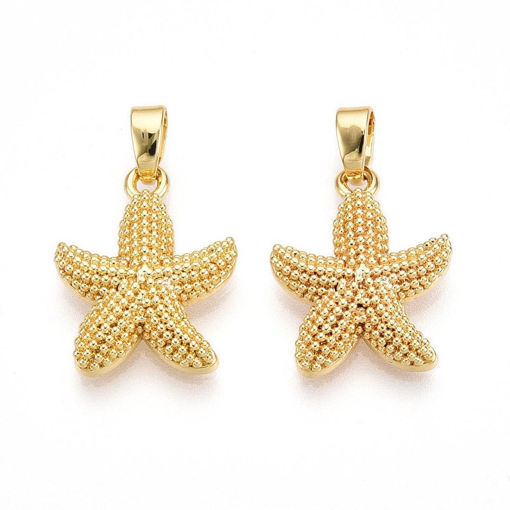 Søstjerne Vedhæng, 18K Forgyldt, 16,5x14mm - Uniq Perler - 391845