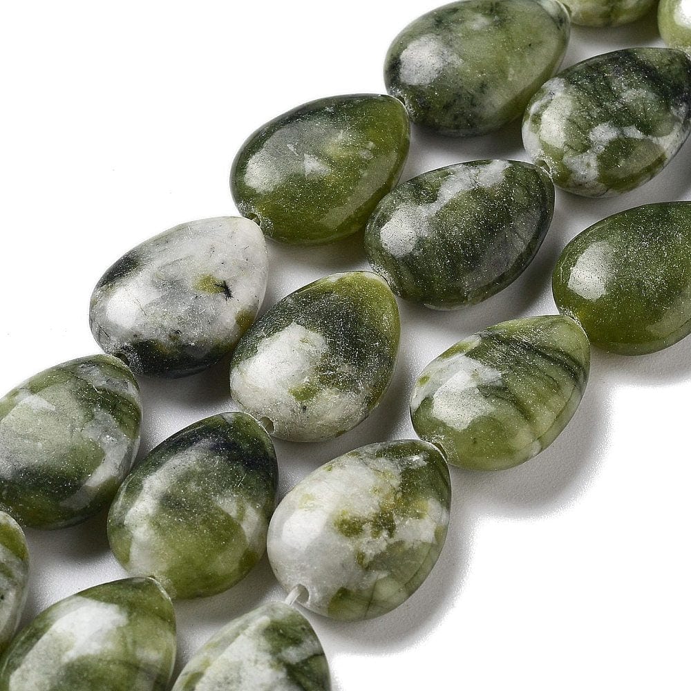 Southern Jade, Flad Oval Perle, 18x13,5mm - Uniq Perler - 112478