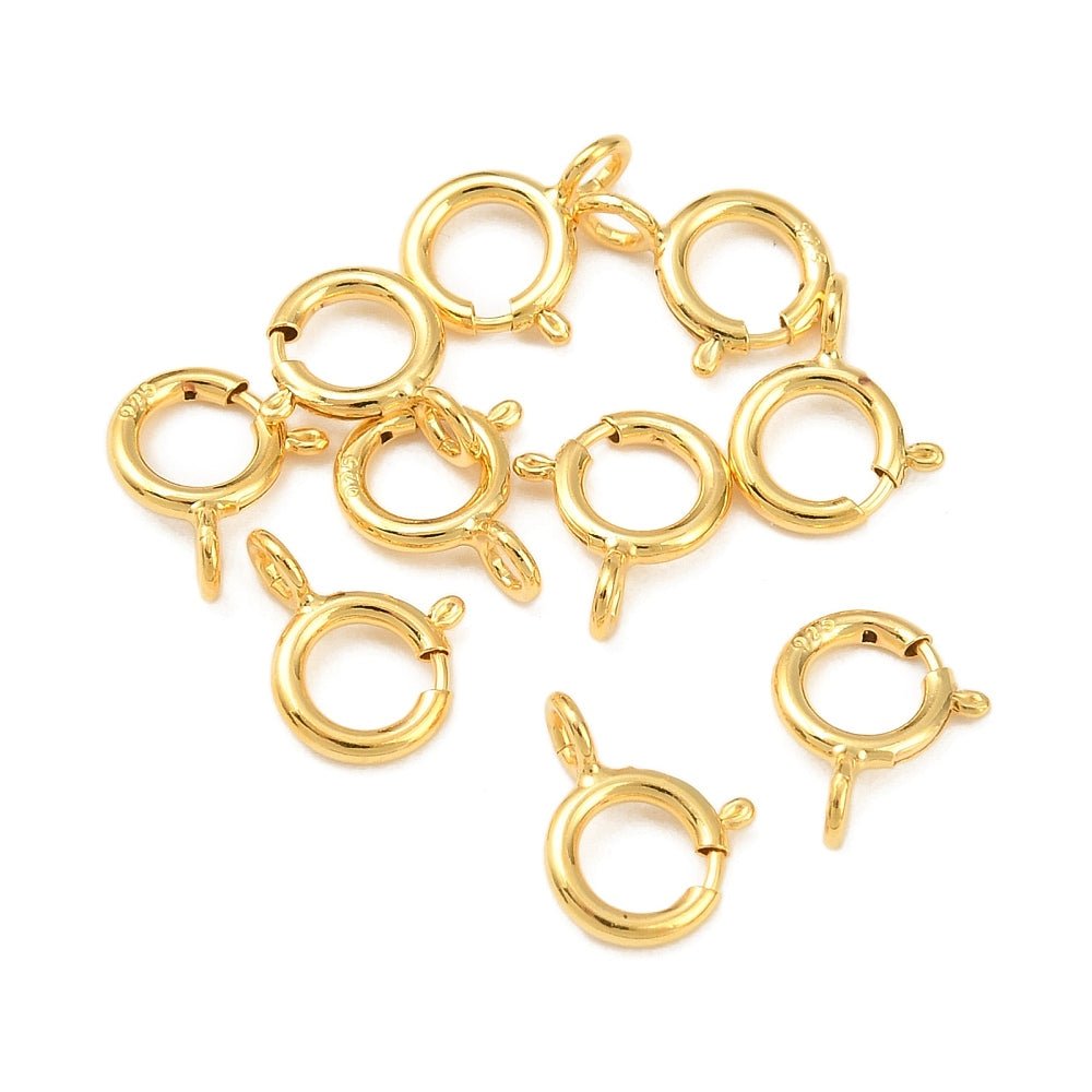 Springlås – Forgyldt Sterling Sølv 925 (7x6mm) - Uniq Perler -