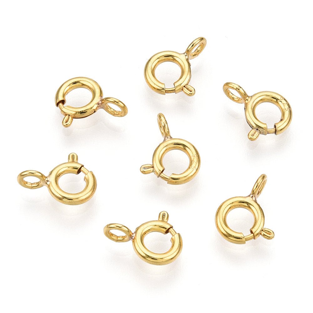 Springlås – Forgyldt Sterling Sølv 925 (9x5,5mm) - Uniq Perler -