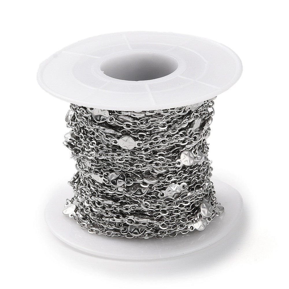 Star Link Kæde, Vandfast Stål, (2,8x2x0,5mm) - Uniq Perler - 114899