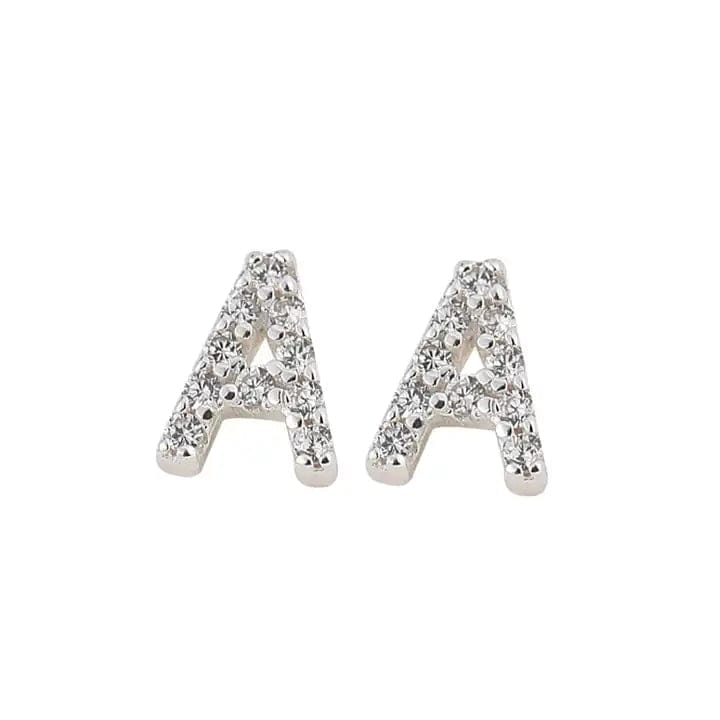 Sterling Sølv 925 Bogstav Ørestikkere - Uniq Perler - 1111490074