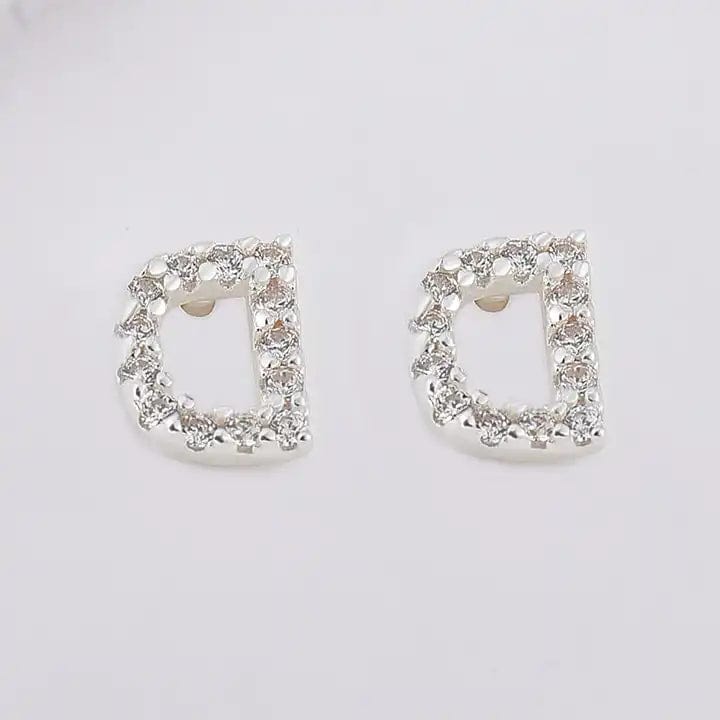 Sterling Sølv 925 Bogstav Ørestikkere - Uniq Perler - 1111490077