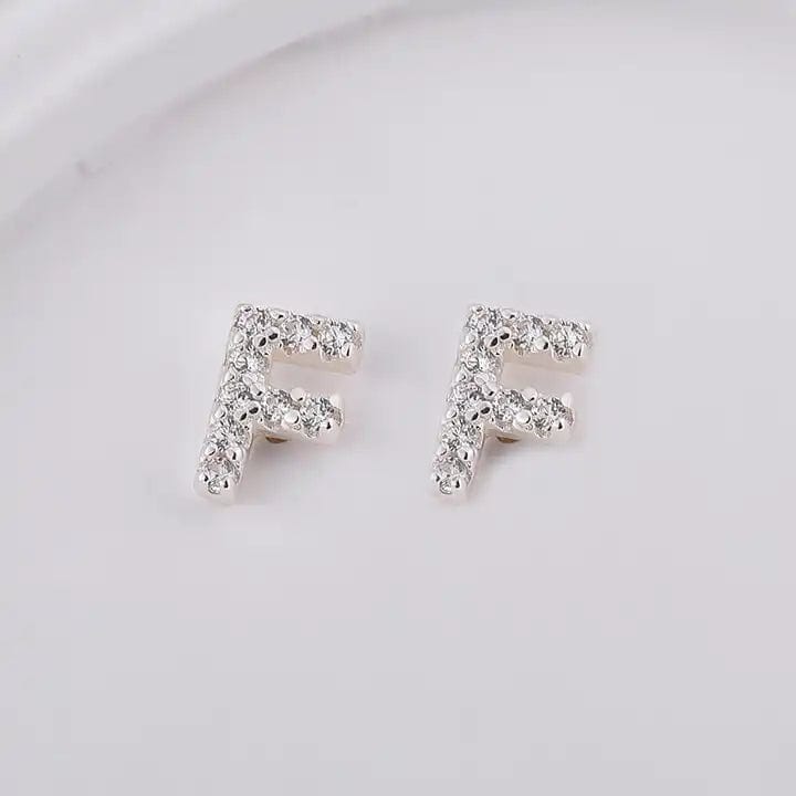 Sterling Sølv 925 Bogstav Ørestikkere - Uniq Perler - 1111490079