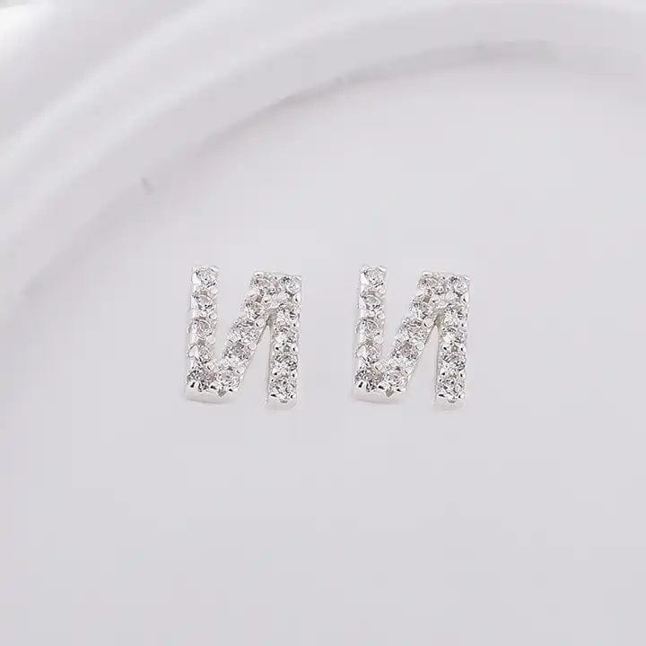 Sterling Sølv 925 Bogstav Ørestikkere - Uniq Perler - 1111490087