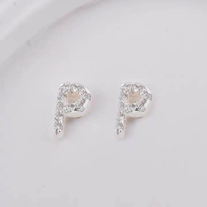 Sterling Sølv 925 Bogstav Ørestikkere - Uniq Perler - 1111490089