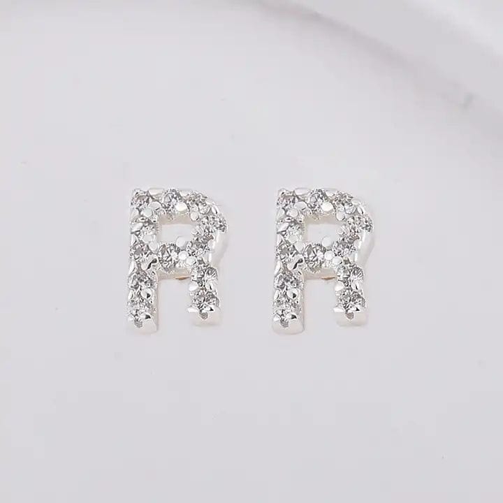 Sterling Sølv 925 Bogstav Ørestikkere - Uniq Perler - 1111490091