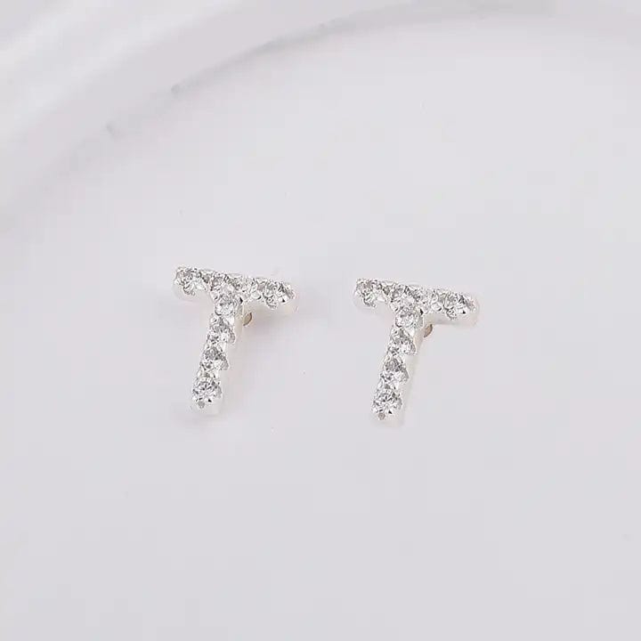 Sterling Sølv 925 Bogstav Ørestikkere - Uniq Perler - 1111490093