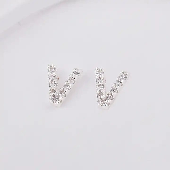 Sterling Sølv 925 Bogstav Ørestikkere - Uniq Perler - 1111490095