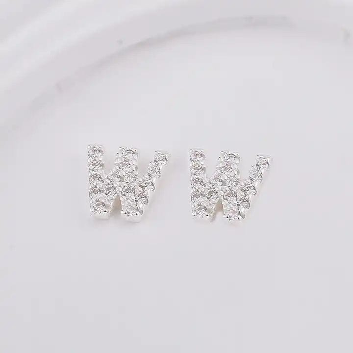 Sterling Sølv 925 Bogstav Ørestikkere - Uniq Perler - 1111490096