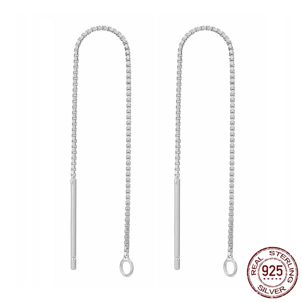 Sterling Sølv 925 Box Ørekæde – 70mm - Uniq Perler - 1111490377