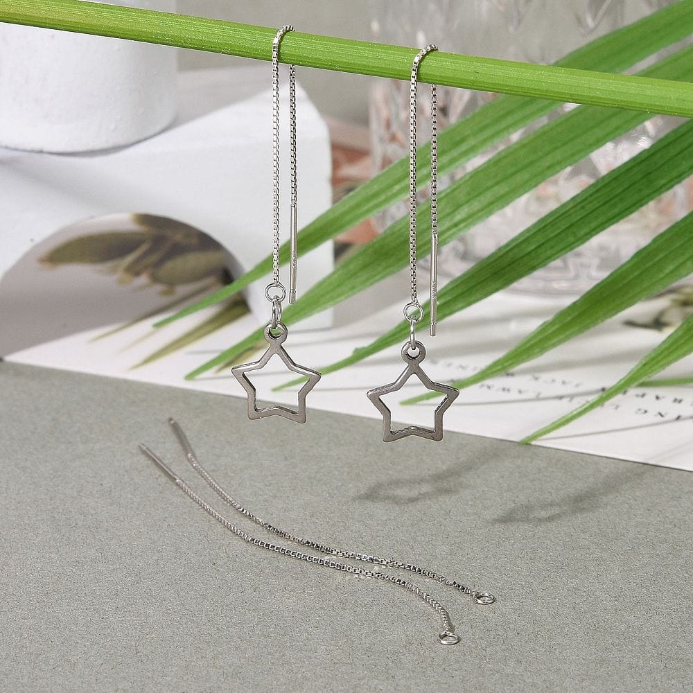 Sterling Sølv 925 Box Ørekæde – 70mm - Uniq Perler - 1111490377