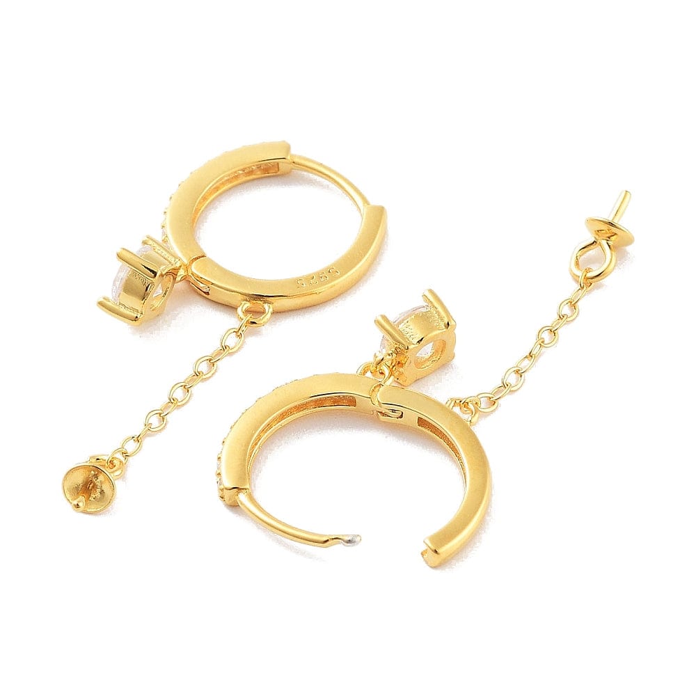 Sterling Sølv 925 Creoler Med Bail Til Anboret Perler – Forgyldt (13mm) - Uniq Perler - 113172